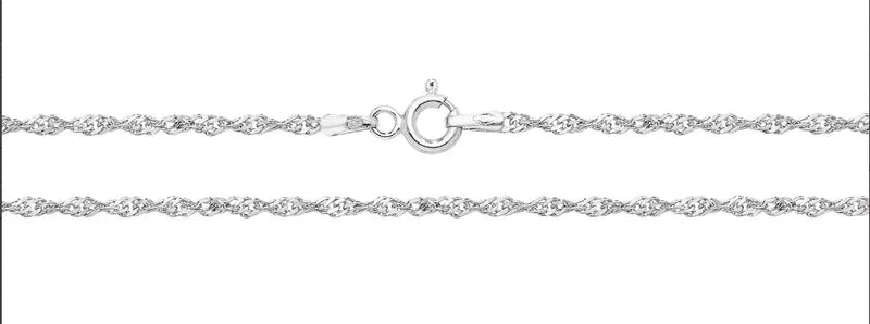 9ct Yellow & White Gold Singapore Chain | Shop Online Sarraf Jewellers UK - Sarraf Jewellers
