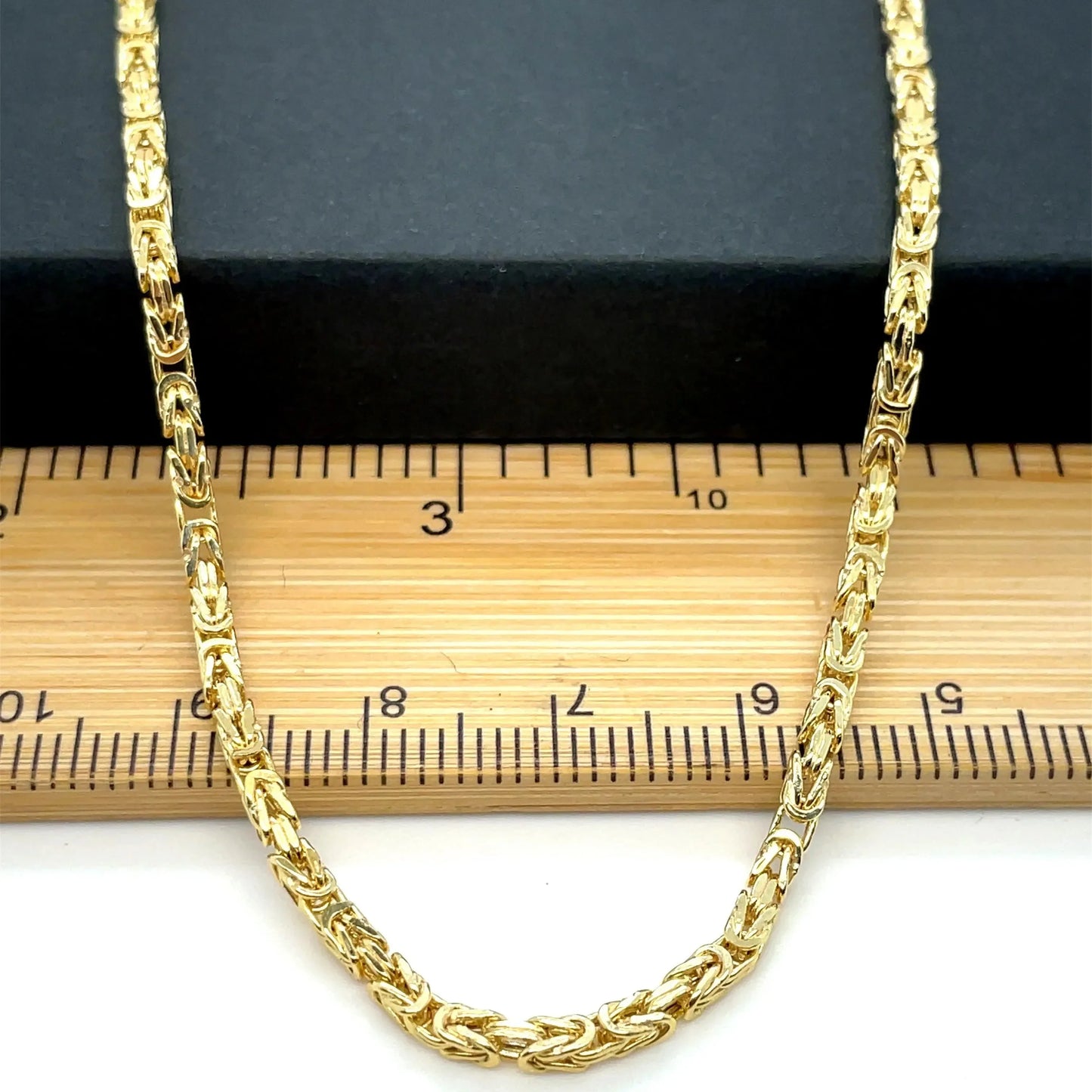 9ct-yellow-gold-byzantine-bali-link-bracelet-plain-design-uk-hallmarked-2mm-or-shop-online-sarraf-jewellers-uk-1 - Sarraf Jewellers