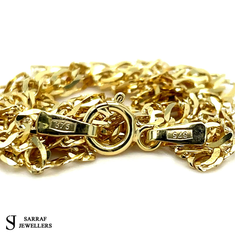 9ct Yellow Gold Curb Bracelet For Women | Shop Online Sarraf Jewellers - Sarraf Jewellers