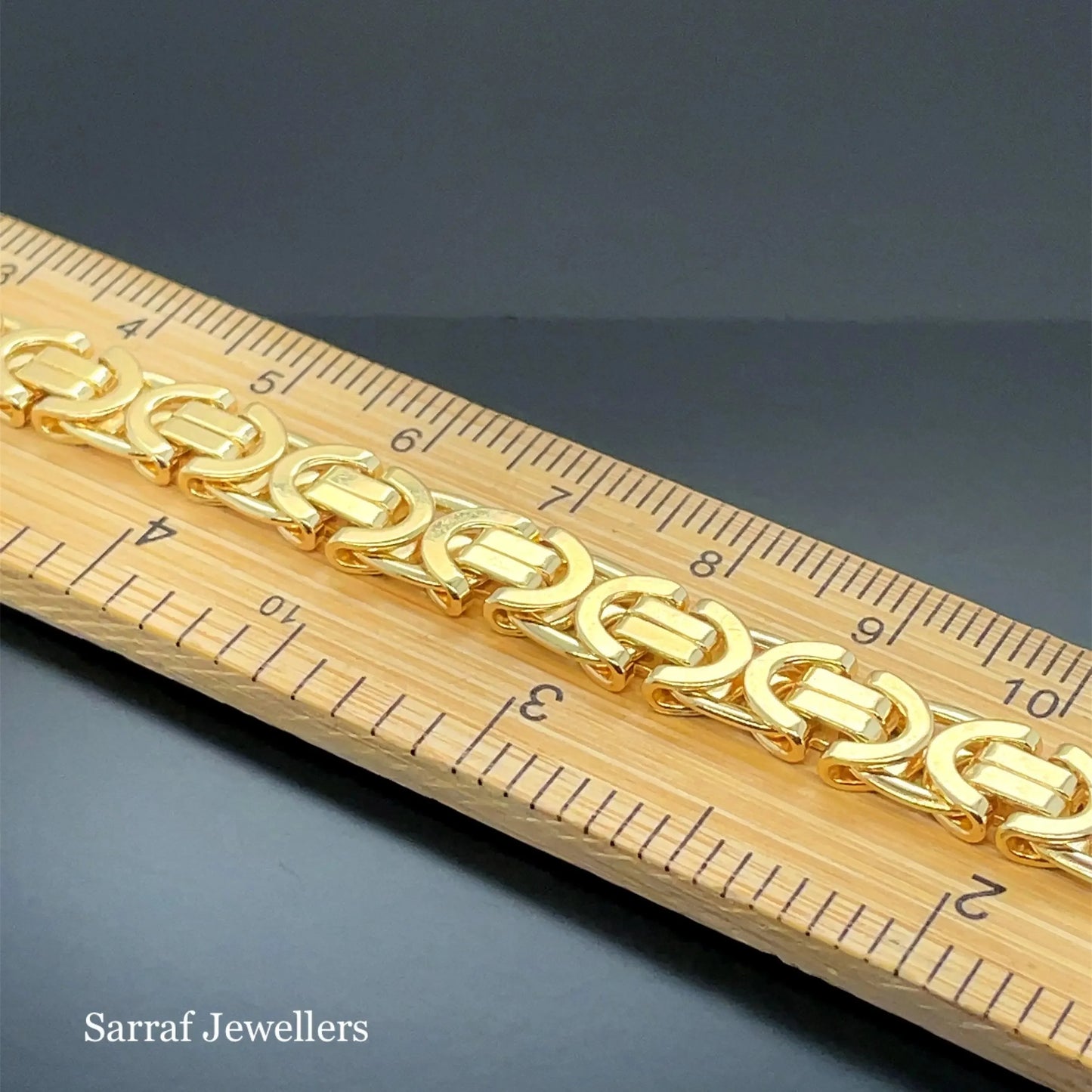 9ct-yellow-gold-flat-byzantine-bracelet-7mm-or-shop-online-sarraf-jewellers-uk-2 - Sarraf Jewellers