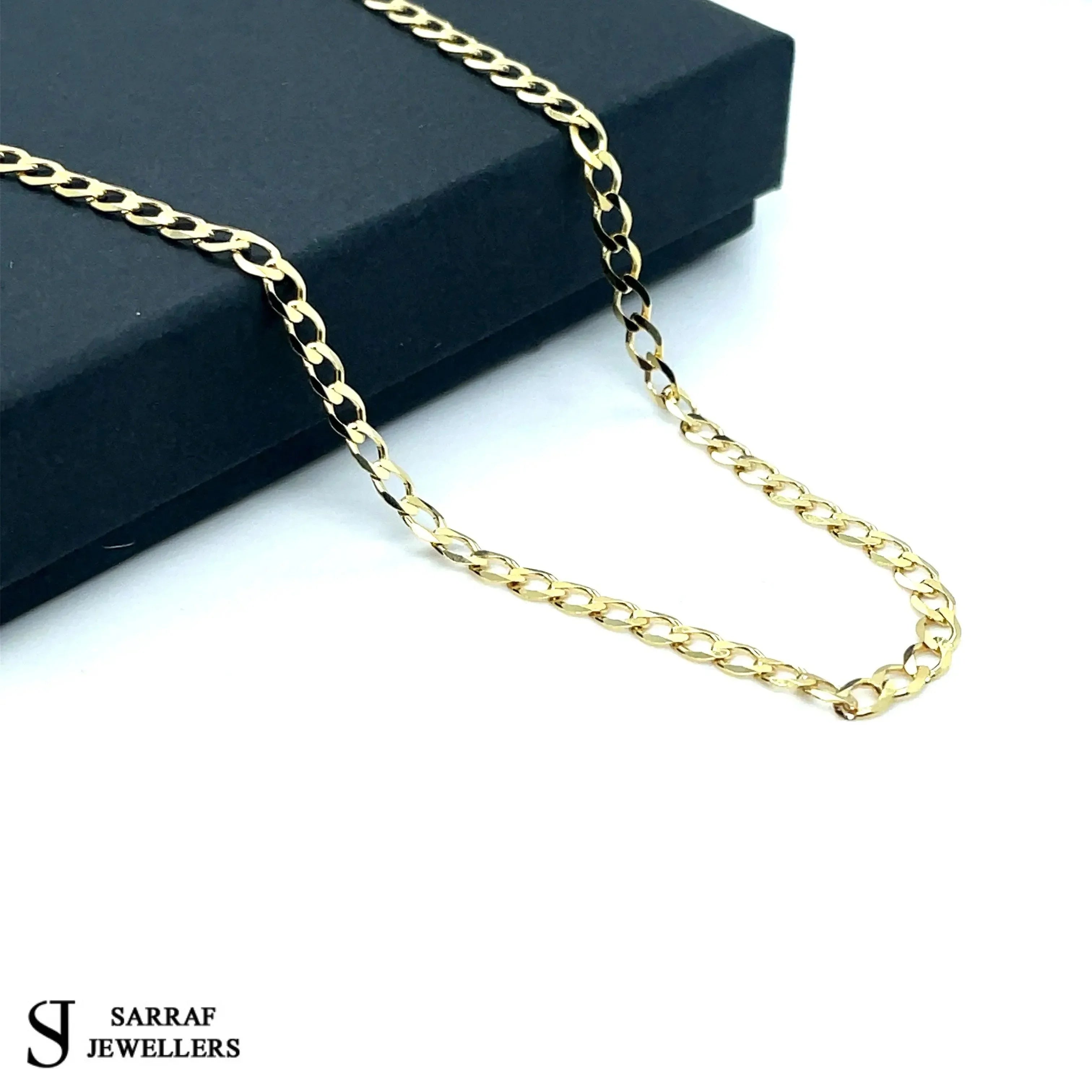 9ct Yellow Gold 18 Inch Figaro Chain Necklace - 3mm Width - UK Hallmarked