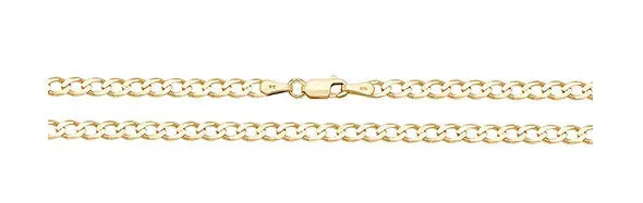 9ct Yellow Gold Flat Curb Chain - 4.5mm | Shop Online Sarraf Jewellers UK - Sarraf Jewellers