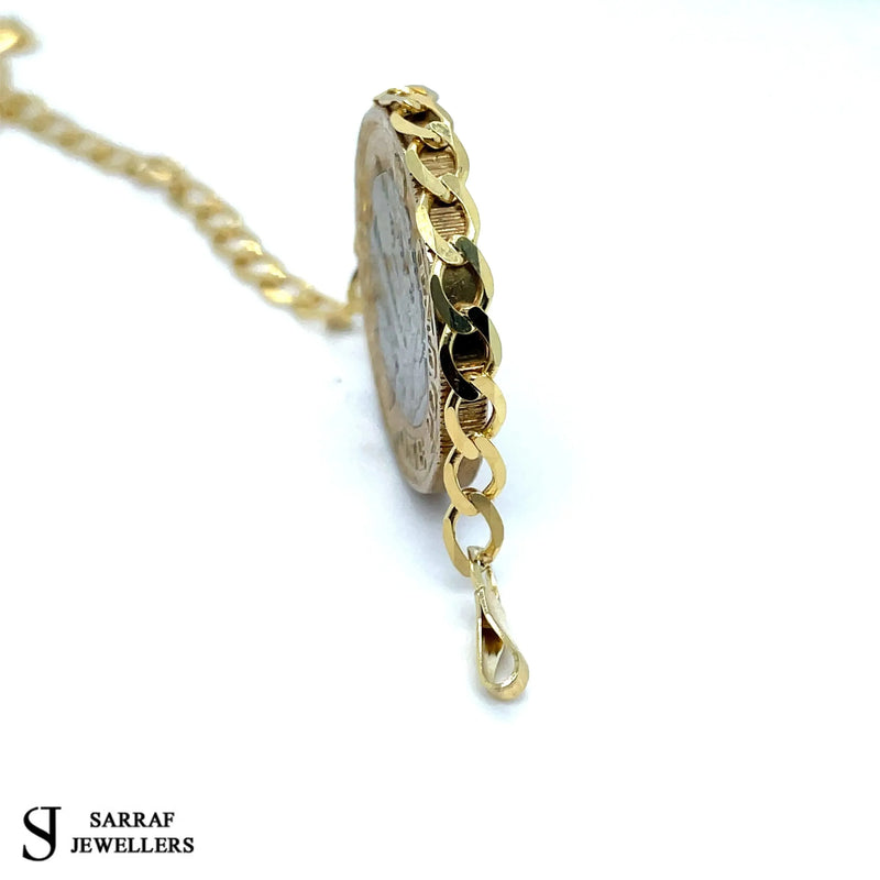 9ct Yellow Gold Flat Curb Chain - 4.5mm | Shop Online Sarraf Jewellers UK - Sarraf Jewellers