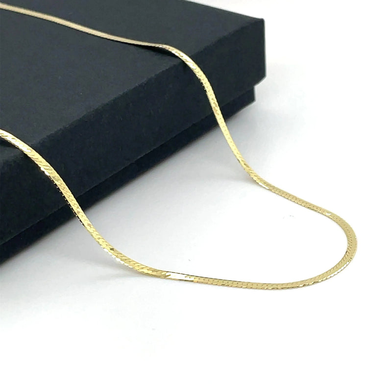 9ct Yellow Gold Flat Snake Chain | Shop Online Sarraf Jewellers UK - Sarraf Jewellers