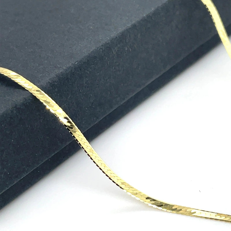 9ct Yellow Gold Flat Snake Chain | Shop Online Sarraf Jewellers UK - Sarraf Jewellers