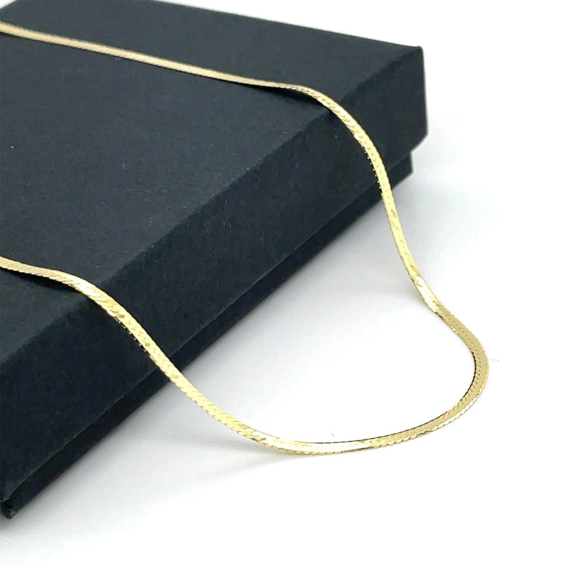 9ct Yellow Gold Flat Snake Chain | Shop Online Sarraf Jewellers UK - Sarraf Jewellers
