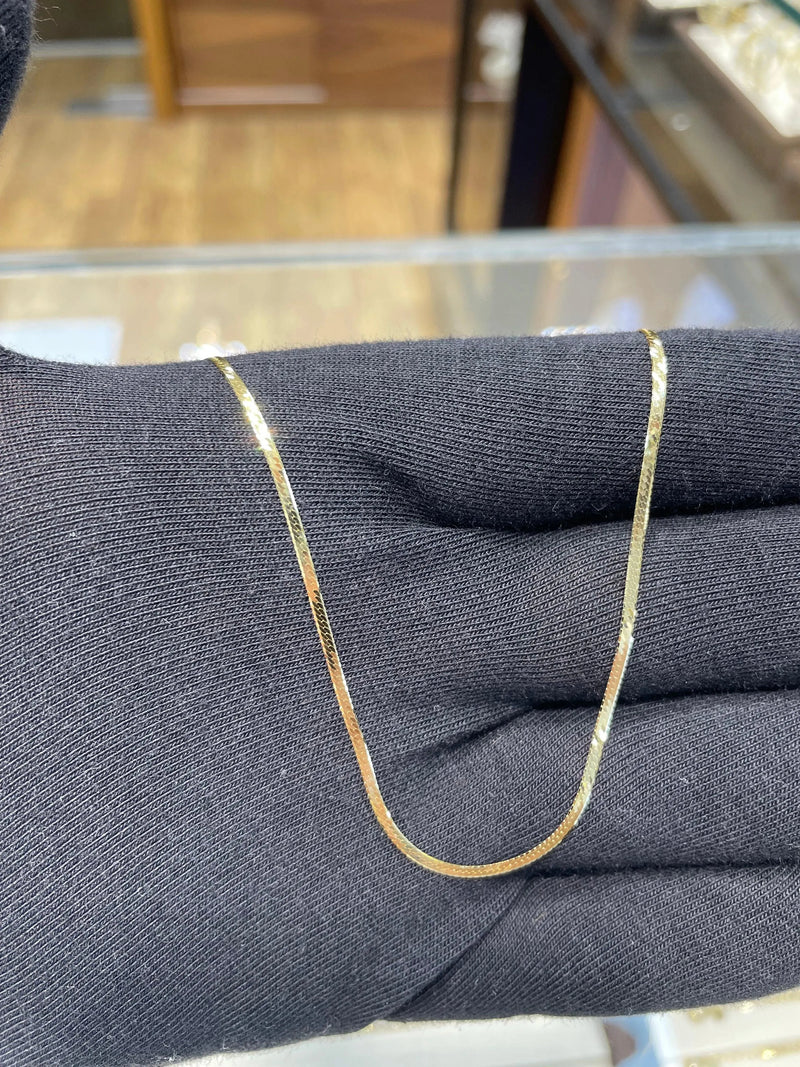 9ct Yellow Gold Flat Snake Chain | Shop Online Sarraf Jewellers UK - Sarraf Jewellers