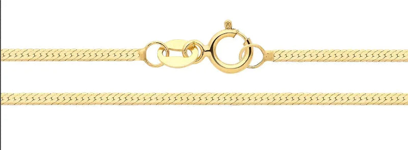 9ct Yellow Gold Flat Snake Chain | Shop Online Sarraf Jewellers UK - Sarraf Jewellers