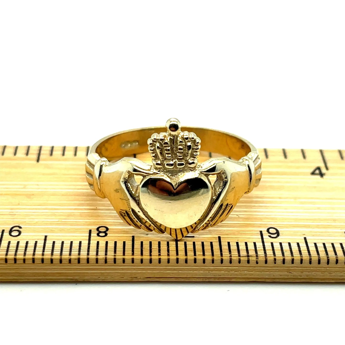 Irish Claddagh Ring, Celtic Ring, Heavy Claddagh Gold Ring, Traditional Ring, 9ct Gold Irish Ring - Sarraf Jewellers