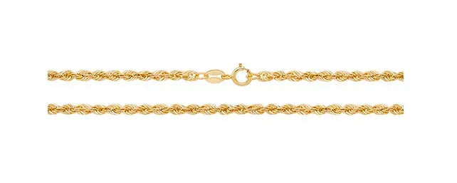 9ct Yellow Gold Rope Chain Necklace | Shop Online Sarraf Jewellers - Sarraf Jewellers
