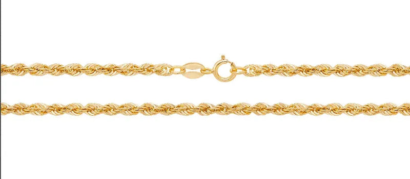 9ct Yellow Gold Rope Chain Necklace | Shop Online Sarraf Jewellers - Sarraf Jewellers