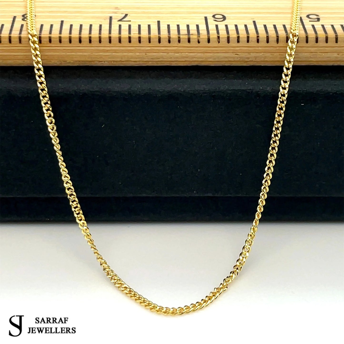 9ct Yellow-White Gold Close Curb Chain | Shop Online Sarraf Jewellers UK - Sarraf Jewellers