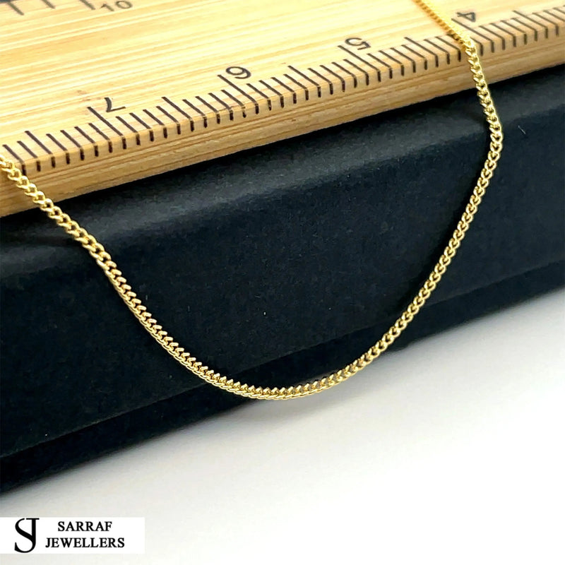 9ct Yellow-White Gold Close Curb Chain | Shop Online Sarraf Jewellers UK - Sarraf Jewellers