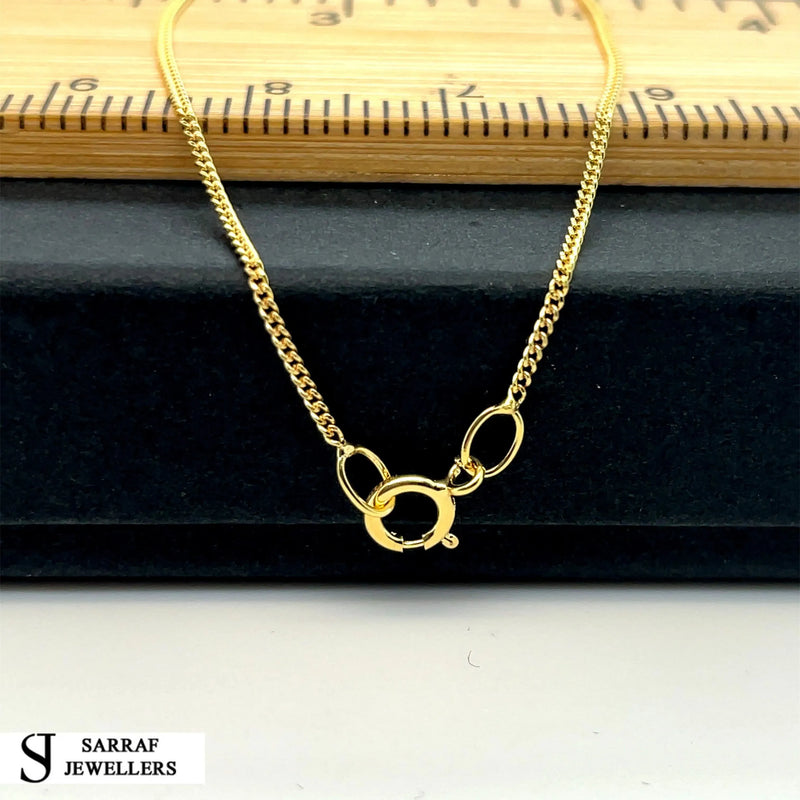 9ct Yellow-White Gold Close Curb Chain | Shop Online Sarraf Jewellers UK - Sarraf Jewellers