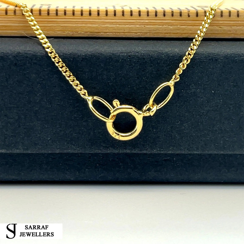 9ct Yellow-White Gold Close Curb Chain | Shop Online Sarraf Jewellers UK - Sarraf Jewellers