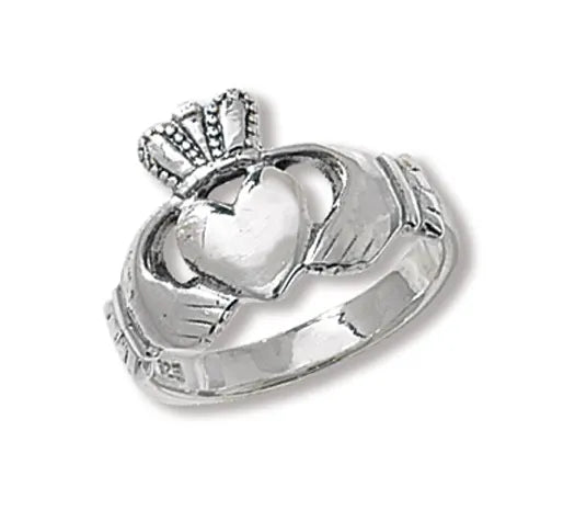 Ladies Irish Claddagh Rings 925 Sterling Silver Plain Design UK Hallmarked | Shop Online Sarraf Jewellers UK