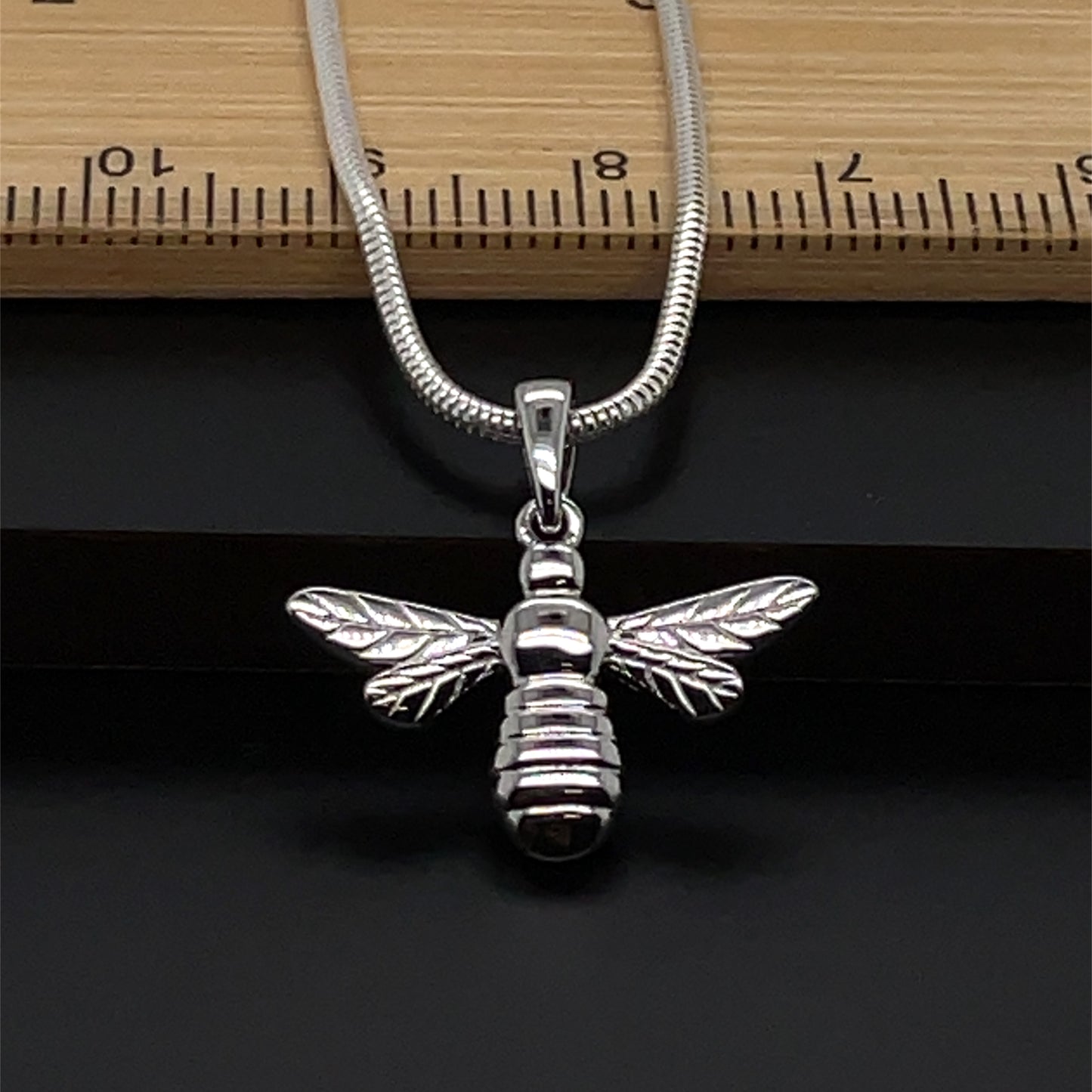 925 Sterling Silver Rhodium Plated Plain Bee Pendant | Shop Online Sarraf Jewellers UK
