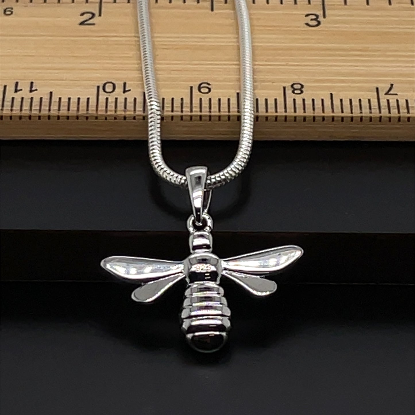 925 Sterling Silver Rhodium Plated Plain Bee Pendant | Shop Online Sarraf Jewellers UK