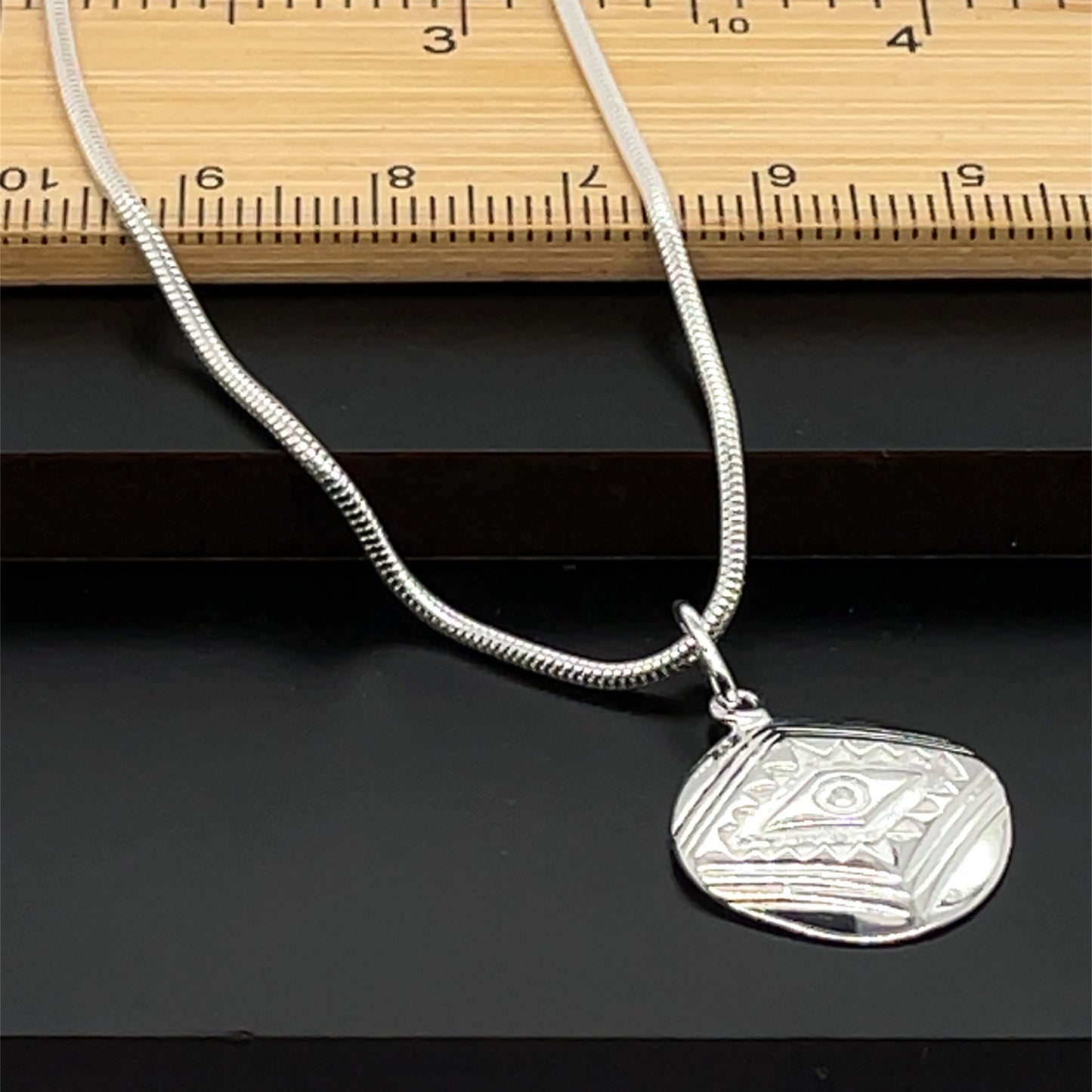925 Sterling Silver Plain Evil Eye Pendant - Large | Shop Online Sarraf Jewellers UK