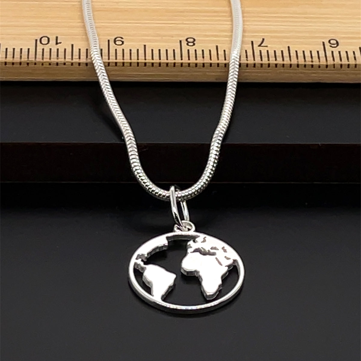 925 Sterling Silver World Map Globe Pendant | Shop Online Sarraf Jewellers UK