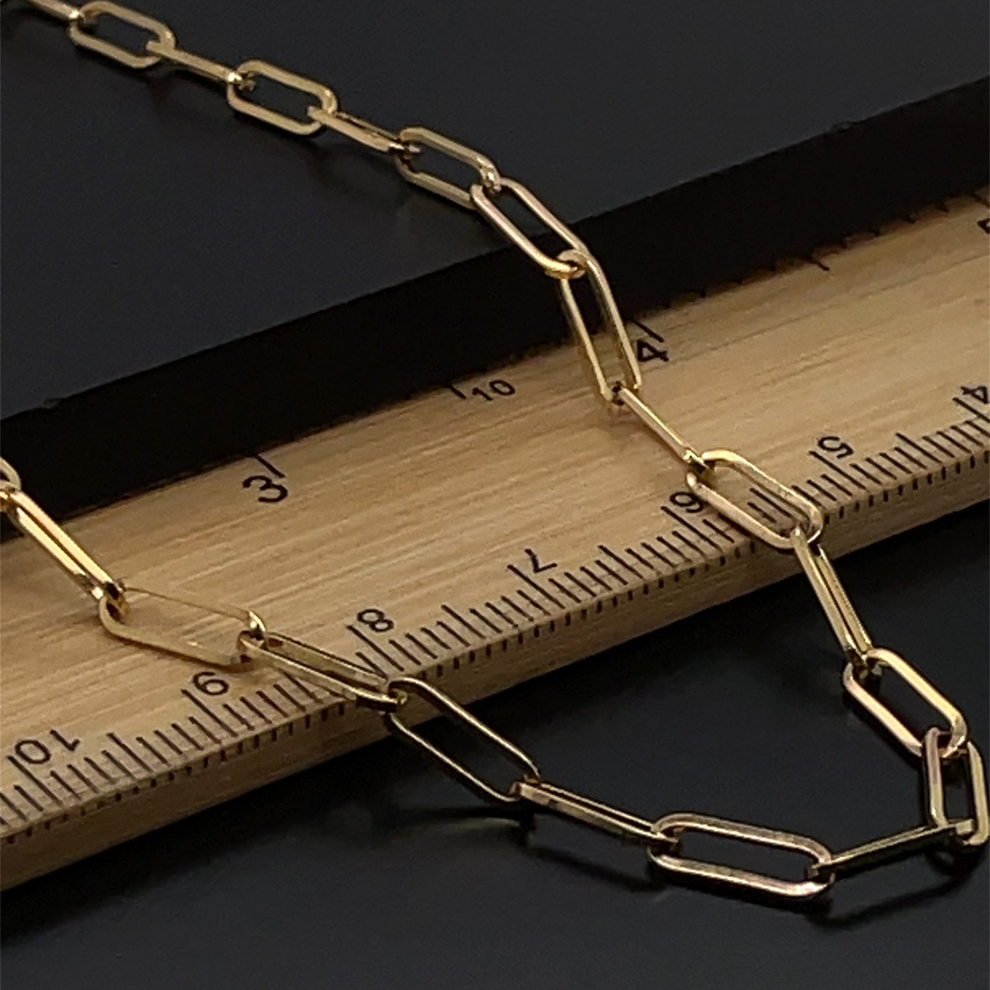 9ct Yellow Gold Paperclip Necklaces 1mm-2mm-3mm-4mm| Shop Online Sarraf Jewellers UK