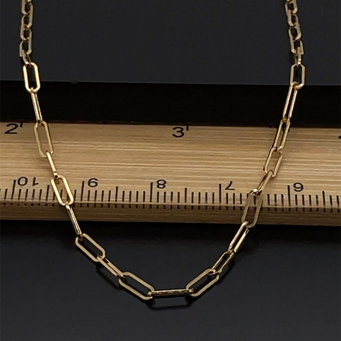Paperclip Fine Chain 9ct Yellow Gold Necklace -2mm | Shop Online Sarraf Jewellers