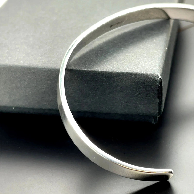 Silver Flat Plain Design Cuff Bangle For Ladies | Shop Online Sarraf Jewellers UK