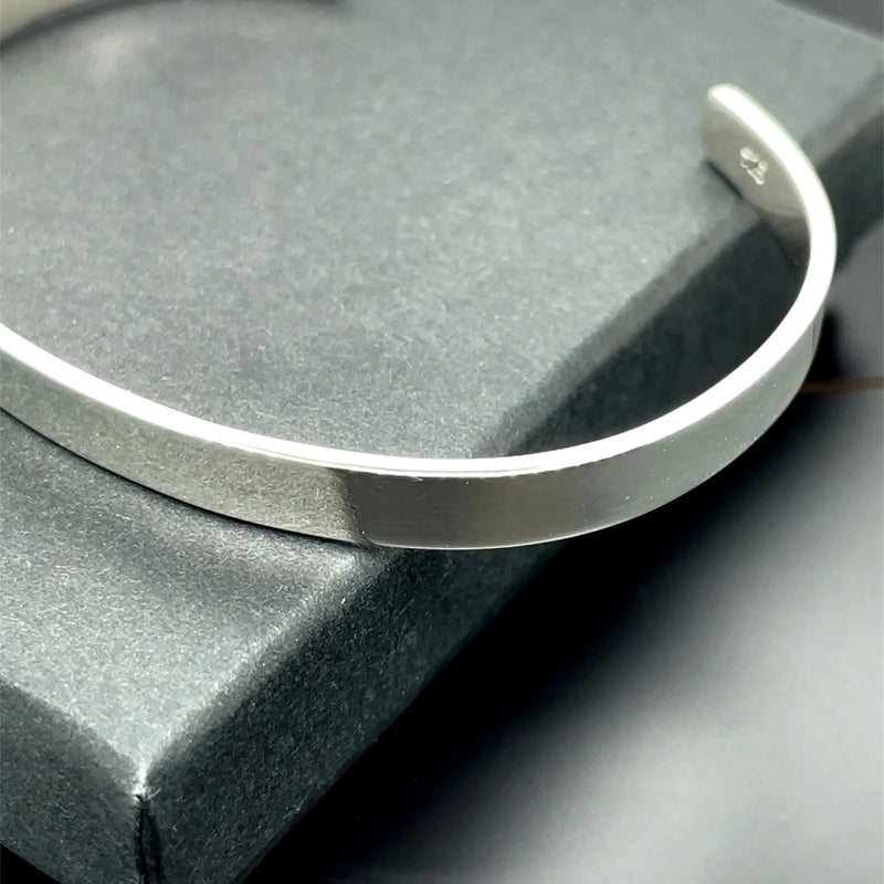 Silver Flat Plain Design Cuff Bangle For Ladies | Shop Online Sarraf Jewellers UK