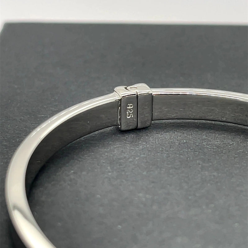 Silver Baby Plain Hinged Bangle | Shop Online Sarraf Jewellers UK
