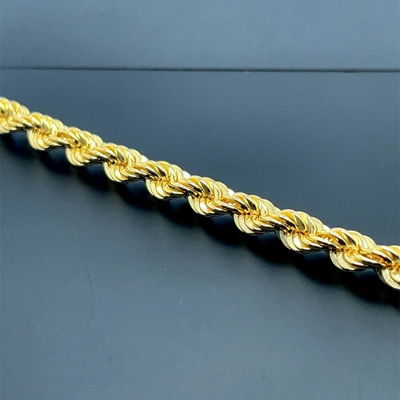 Rope Bracelet For Women 9ct Yellow Gold - 4mm | Shop Online Sarraf Jewellers