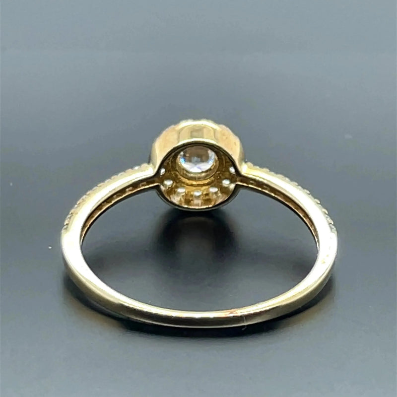 9ct Yellow Gold Ladies Simulated Diamond CZ Design Solitaire Engagement Ring | Shop Online Sarraf Jewellers UK