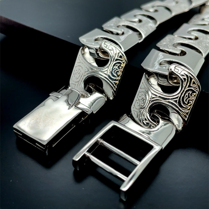 Silver Heavy Cast Anchor Link Bracelet Mens Chunky Design - 17mm | Shop Online Sarraf Jewellers UK