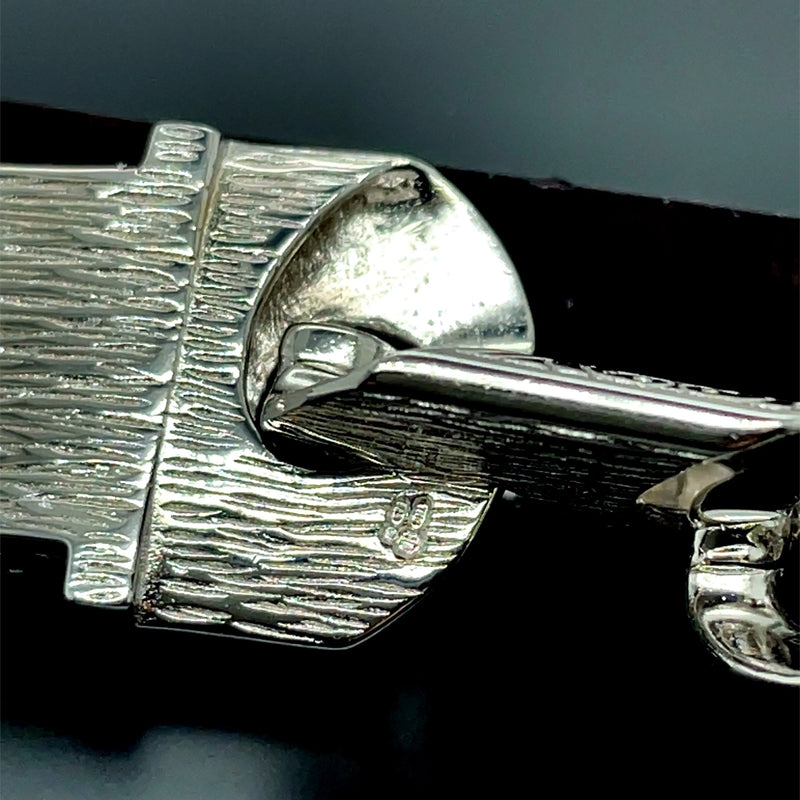 Silver Heavy Cast Anchor Link Bracelet Mens Chunky Design - 17mm | Shop Online Sarraf Jewellers UK