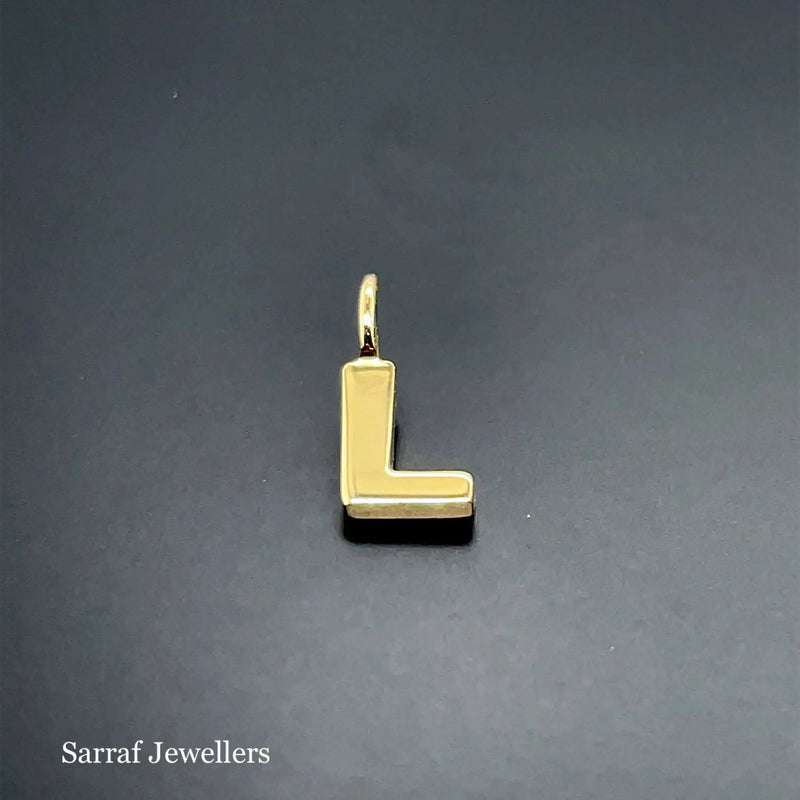 9ct Yellow Gold A to Z Initial Letter Pendant For Necklaces | Shop Online Sarraf Jewellers UK