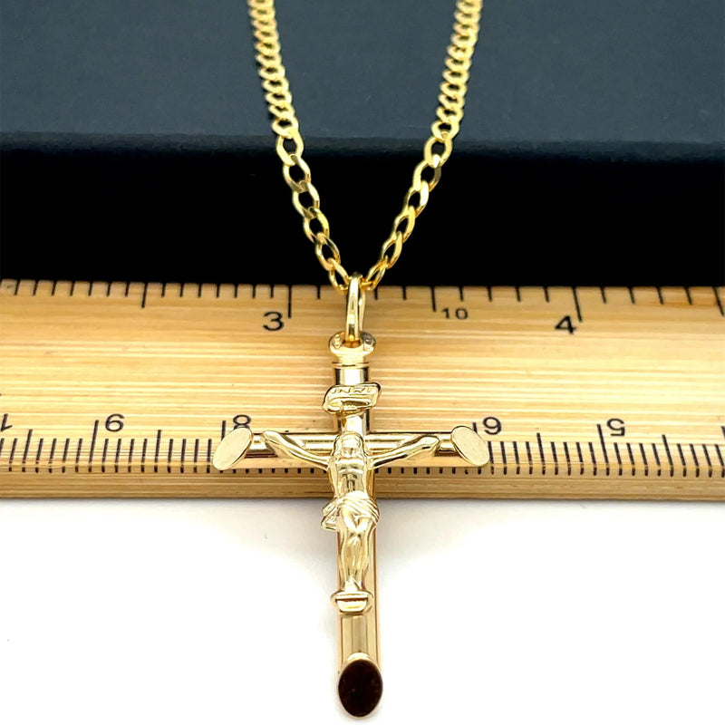 Crucifix Gold Cross, 9k Gold Pendant Cross For Men, Cross For Women, Cross Pendant, Genuine Cross Pendant - Sarraf Jewellers