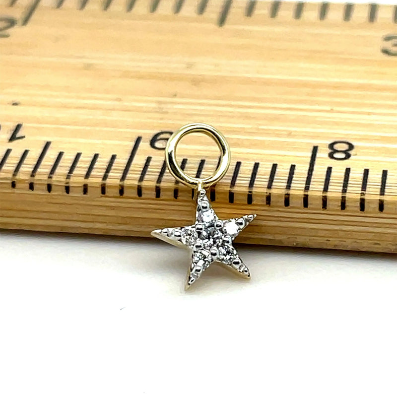 Diamond Star Charm for earrings, 9ct Gold Earring Star Charm For Ladies, Diamond Charm - Sarraf Jewellers