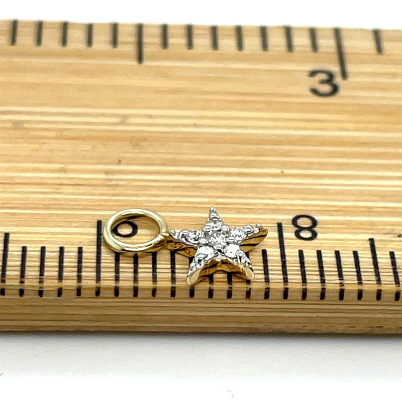 Diamond Star Charm for earrings, 9ct Gold Earring Star Charm For Ladies, Diamond Charm - Sarraf Jewellers