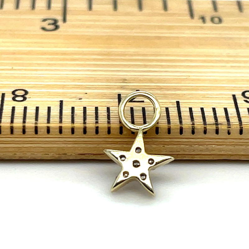 Diamond Star Charm for earrings, 9ct Gold Earring Star Charm For Ladies, Diamond Charm - Sarraf Jewellers