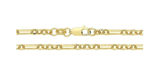 Figaro Belcher Bracelet 9ct Yellow Gold | Shop Online Sarraf Jewellers - Sarraf Jewellers