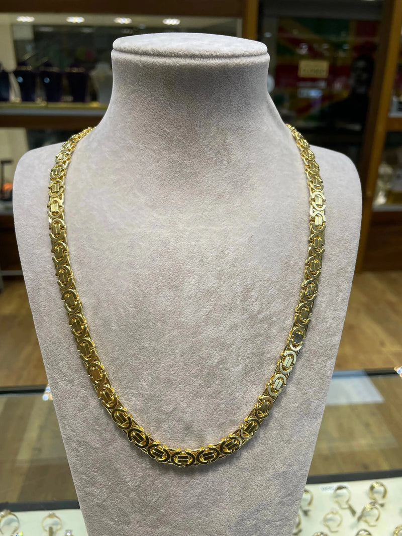 Flat Byzantine Chain 9ct Gold Necklace | Shop Online Sarraf Jewellers - Sarraf Jewellers