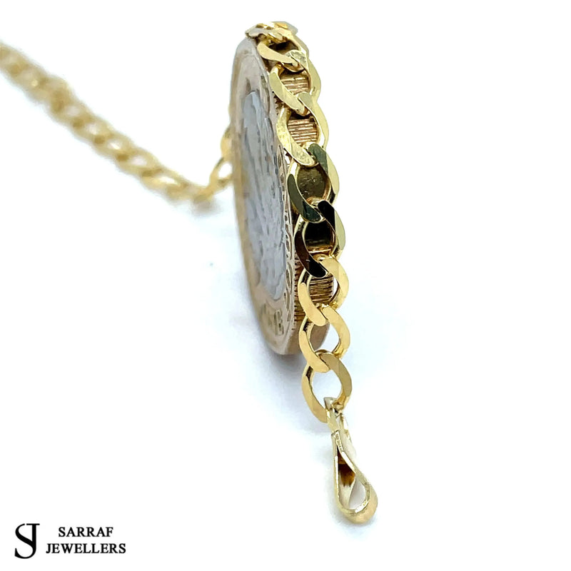 Flat Curb Bracelet 9ct Yellow Gold For Women | Sarraf Jewellers UK - Sarraf Jewellers