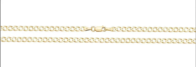 Flat Curb Bracelet 9ct Yellow Gold For Women | Sarraf Jewellers UK - Sarraf Jewellers