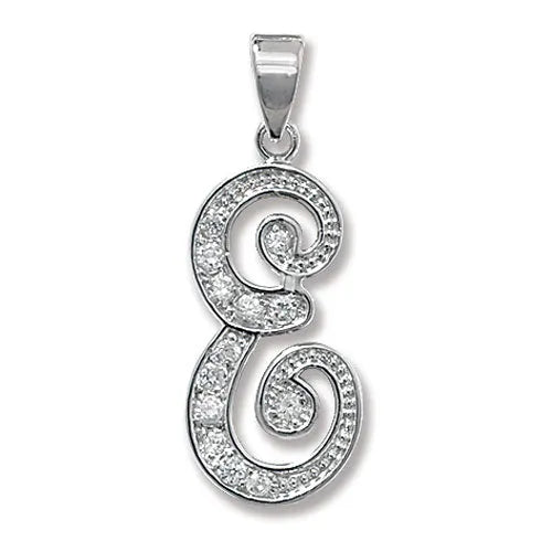 925 Sterling Silver CZ Fancy Initial Pendants | Shop Online Sarraf Jewellers UK