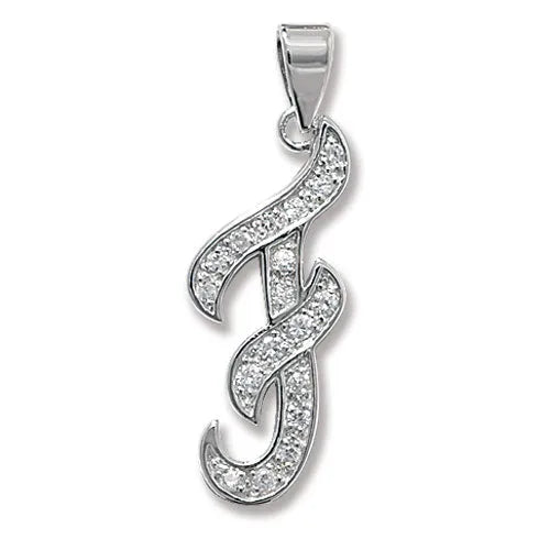 925 Sterling Silver CZ Fancy Initial Pendants | Shop Online Sarraf Jewellers UK