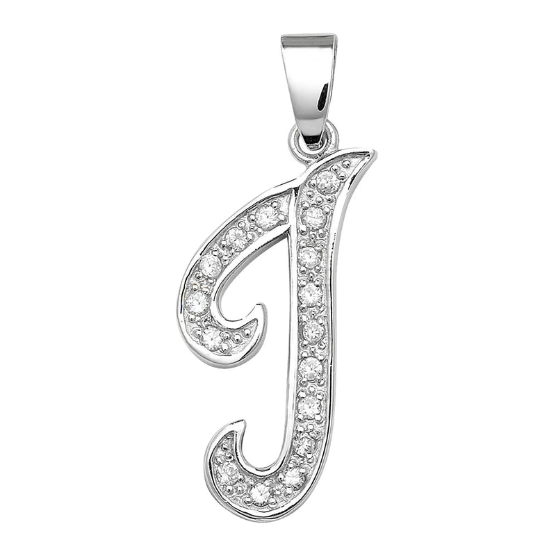 925 Sterling Silver CZ Fancy Initial Pendants | Shop Online Sarraf Jewellers UK