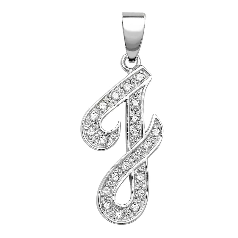925 Sterling Silver CZ Fancy Initial Pendants | Shop Online Sarraf Jewellers UK