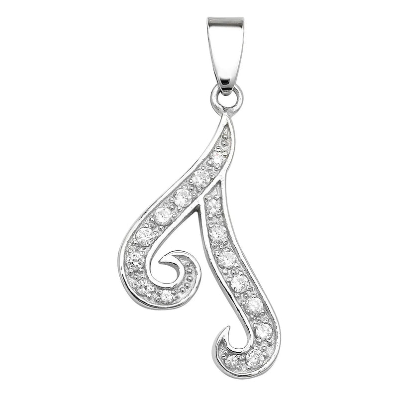 925 Sterling Silver CZ Fancy Initial Pendants | Shop Online Sarraf Jewellers UK