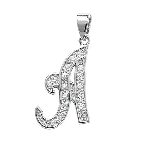 925 Sterling Silver CZ Fancy Initial Pendants | Shop Online Sarraf Jewellers UK
