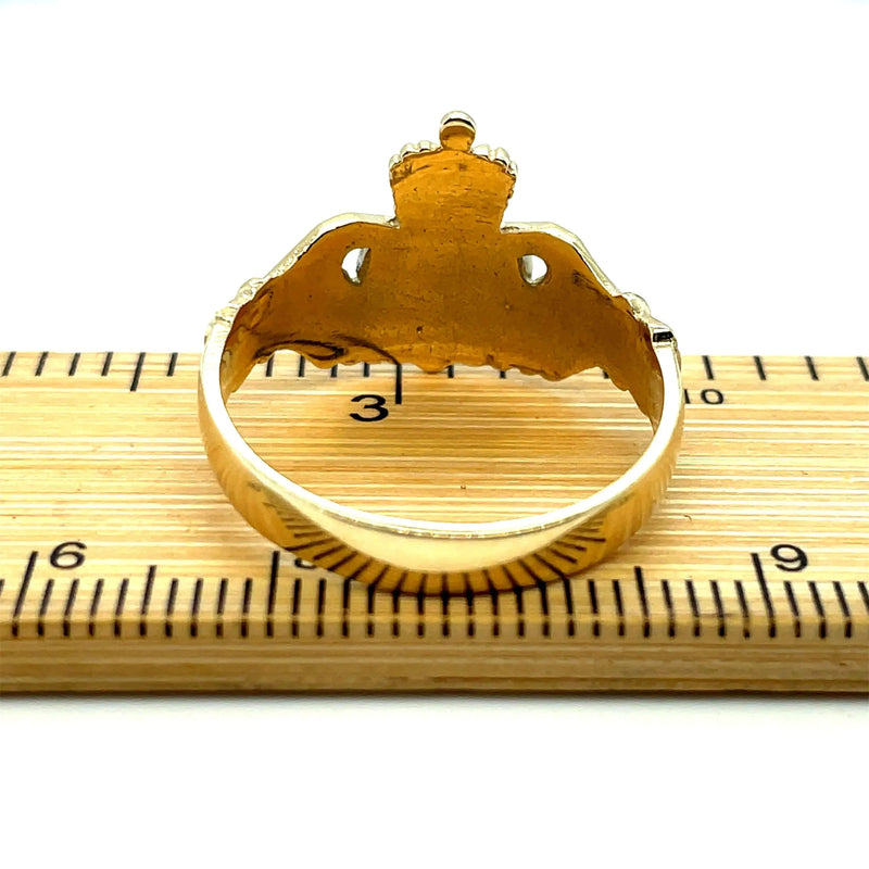 Irish Claddagh Ring, Celtic Ring, Heavy Claddagh Gold Ring, Traditional Ring, 9ct Gold Irish Ring - Sarraf Jewellers
