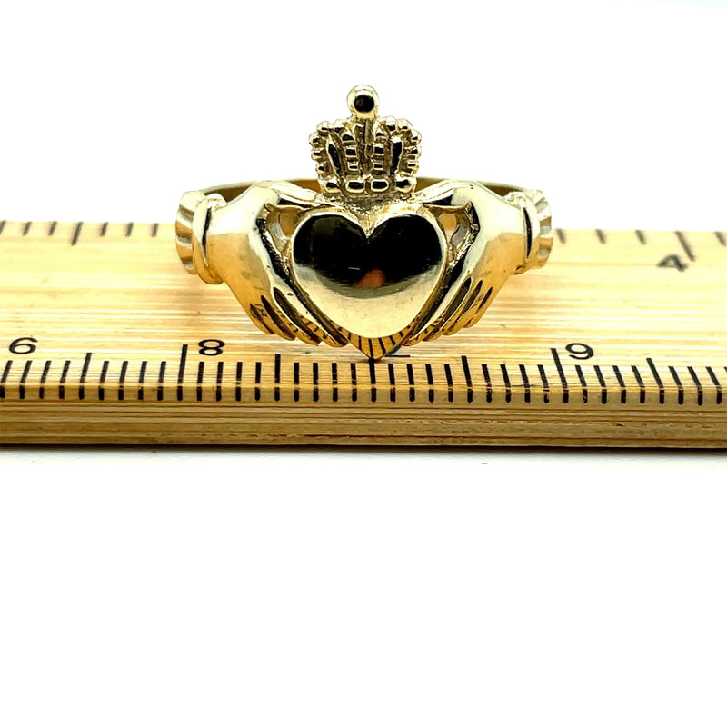 Irish Claddagh Ring, Celtic Ring, Heavy Claddagh Gold Ring, Traditional Ring, 9ct Gold Irish Ring - Sarraf Jewellers